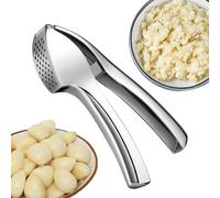 Presse-ail et hachoir - Ustensile de cuisine en de zinc avec poignée ergonomique - Presse et écrase facilement l'ail - Pour pommes de terre, gingembre, oignons, cuisine, maison, appartement