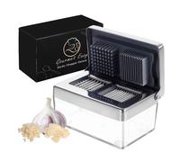 Presse Ail Inox 2-en-1 - Mini hachoir manuel avec récipient hermétique - Compact, durable et hygiénique