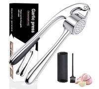 Presse-ail Inox de Cuisine Professionnelle, Ecrase Ail, Broyeur D'ail, Hachoir à Ail Convivial, Facile à Nettoyer et Durable, Argenté