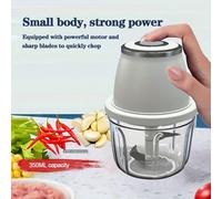 Presse-ail rechargeable de type C pour la maison, hachoir à ail électrique mini, mélangeur et hachoir à viande entièrement automatique multifonction Taille uniquePolystyrène