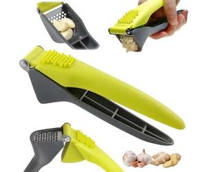 Presse-ailes en acier inoxydable Unyqoos® avec poignée ergonomique antidérapante, 50 points de pression, résistante à la corrosion, pliable – idéale pour l'ail, le gingembre et les herbes