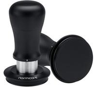Presse-café en titane, 51 mm, avec mécanisme à ressort, réglage de la pression à six niveaux, socle plat en acier inoxydable au titane avec revêtement en métal précieux, poignée en aluminium siliconé 