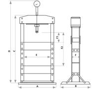 Presse d'atelier d'établi manuelle 10T bati soudé DRAKKAR - 10532