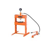 VEVOR Presse d'Atelier 10 T, Presse Hydraulique à Cadre en H, avec Plaque de Pressage et Soupape de Décharge, Hauteur Réglable, Adaptée au Pliage, au Redressage, Emboutissage, Garage, Orange