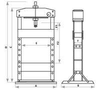 Presse d'atelier manuelle 20T bâti soudé STILKER - 52709
