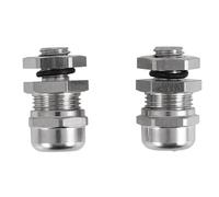 Presse-étoupe M8 en laiton nickelé | Ton Argent M8 2-5mm 2 Pièces for Connexion par Câble: Boîtiers de Commande, Panneaux, Équipements