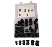 Presse-étoupes PA66 Ignifuges 50PCS Résistants Presse-étoupes | 50 assorties, étanchéité IP68, résistance acide/alcali, nylon PA66, durable