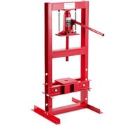 Presse hydraulique 6T - Cadre en H - Avec table de travail réglable et 2 plaques de pressage - Robuste - Pour pliage en métal, redressage, réparation automobile, garage, rouge