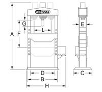 PRESSE HYDRAULIQUE D'ÉTABLI 15 T AVEC GRILLE KS TOOLS POMPE HYDRAULIQUE 2 VITESSES 160.0112 KS TOOLS - 160.0112
