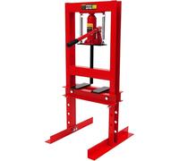 Presse hydraulique manuelle, type cadre en H, pour atelier, en acier au carbone, avec une course de 125 mm, une distance de travail de 280 mm, de couleur rouge