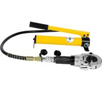Presse hydraulique - Pince à sertir 6 t - Pour tubes en cuivre et PEX - 9 mâchoires de sertissage - Pompe hydraulique manuelle - Jaune