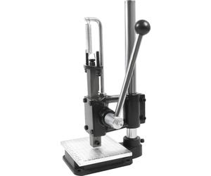 Presse manuelle en cuir - Presse à découper manuelle - Réglable en hauteur de 0 à 16 cm - Pour perforer, découper, estamper - Boîtier métallique lourd - Noir