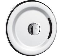 Presse-papier Delabie TEMPOFLUX pour WC, raccordement G3/4B, installation encastrée, finition chromée, diamètre D195mm, temps de cycle de 7 secondes.
