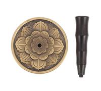 Presse-parfum Lotus en Cuivre et Bois, Poignée Antidérapante Vintage | Cendre D’parfum et Brûleur, Usage Temple ou Cérémonie du Thé, Prise Confortable, Portatif