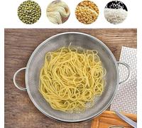 Presse-pâtes en acier inoxydable avec poignées - Idéale pour les pâtes, les fruits, les légumes et le riz - Lavable au lave-vaisselle, diamètre 22 cm