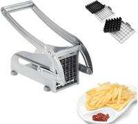 Presse-pommes De Terre, Coupe-frites En Acier Inoxydable, Coupe-légumes Manuel, Avec Lames De 1,25 Cm Et 1 Cm, Poignée À Levier, Utilisation Simple Et Sans Effort, Pour Patates Douces, Carottes