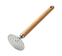 Presse-purée en acier inoxydable antidérapant manuel avec bois | Presse-purée en métal pour légumes, fruits, avocat, citrouille, viande, maison, salle à manger, restaurant