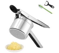Presse-purée inox robuste 450 ml avec fond perforé fixe, presse à pommes de terre grande capacité, outil de cuisine pour purée lisse, spaetzle et gnocchis