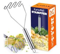 Presse-purée KADAX, presse-purée de cuisine en acier inoxydable, 25 cm, presse-purée avec manche ovale, presse-purée pour légumes, purée de pommes de terre, presse-pommes de terre, gadgets de cuisine