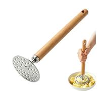 Presse-purée manuel antidérapant avec poignée en bois Gadgets de cuisine | Presse-purée en métal pour haricots, légumes, fruits, avocat, citrouille, viande, maison, salle à manger