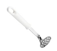 Presse-purée Manuel Cuisine en Acier Inoxydable 304, Blanc | Poignée Antidérapante, Grosse Surface de Pression, Prise Confortable, pour Chefs et Cuisiniers à Domicile