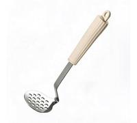 Presse-purée manuel en acier inoxydable robuste pour légumes racines, purée de nourriture pour bébé, gadget de cuisine, beige, 25 cm (S)