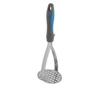 Presse-purée manuelle en acier inoxydable pour purée de pommes de terre - Gadget de cuisine robuste 28 x 10 cm (bleu gris)