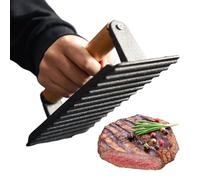 Presse-viande en fonte pour grill - rectangulaire lestée avec manche en | bois, idéale pour les steaks, hamburgers et bacon, répartition uniforme de la chaleur pour une cuisson rapide | Accéder