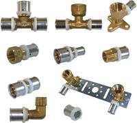 Pressfitting Fittings Press Tube composite DVGW Tube composite en aluminium 16 20 26 Transition, Dimension:20 x 20 x 16, Sélection:Té