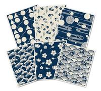 PRESSINART 6 Pcs 6 Styles Chiffons Vaisselle Suedois Bleu Fleurs Motif Japonais Reutilisable Eponge Cuisine Rapide Sechage Absorbant Serviettes Decoratives pour Vaisselle Maison Plan De Travail Salle