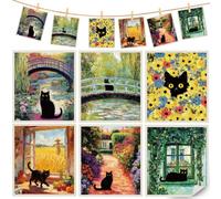 PRESSINART 6 pièces de 6 Styles de Chiffons Suédois en Vrac Réutilisables Séchant Rapidement et Absorbants de 7.7 x 6.8 Pouces pour Le Nettoyage des Comptoirs de Cuisine Torchon Suédois pour Chat