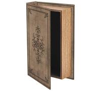 PRESSINART Boîte de Rangement Livre Vintage Boîtes en Faux Livre Motif Gothique Marron 9,1 x 5,9 x 2 Pouces Organisateurs Décoratifs pour Bijoux Souvenirs de Mariage Photos Décoration Maison