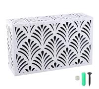 PRESSINART Boîtier de Sonnette Blanc Moderne Couverture Cloche Motif Abstrait Éventail Bois Rectangle Décoratif Élégant Facile à Installer Mur Intérieur Extérieur Entrée Porche Maison Décoration