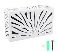 PRESSINART Cache Cloche de Sonnette Blanche de 1 Pouce avec Motif de Soleil pour Boîte de Sonnette Murale Décorative en Bois Moderne Facile à Monter pour la Décoration D'Entrée Intérieure Extérieure