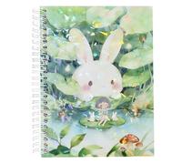 PRESSINART Livre de Stickers Réutilisables Lapin Mignon 8,3 x 5,8 Pouces Format A5 40 Feuilles Album Organisateur de Stickers Motif Lapins Cartoon Vert Carnet de Rangement pour Étiquettes avec