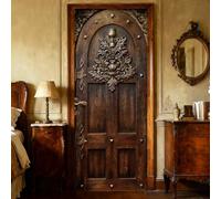 PRESSINART Sticker Porte Bois 3D Murale Autocollant À Coller Motif Vintage PVC Autocollant Décoratif Papier Peint Amovible pour Chambre Salon Bureau Ensemble De 2 Feuilles 15.2 x 78.7 Pouces
