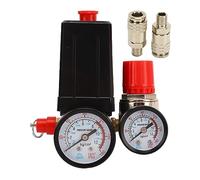 Pressostat pour compresseur d’air, régulateur de pression à 4 voies avec commande automatique, plage de 0 à 180 psi, équipé de deux manomètres, régulateur de pression réglable pour