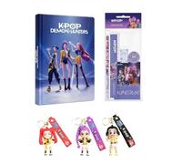 PRESTIGE & DELUXE Agenda scolaire K pop Idols Stars Rumi Mira Zoey | Anime | 2026-2027 F.to Standard 18 x 14 cm + set écriture et porte-clés K pop