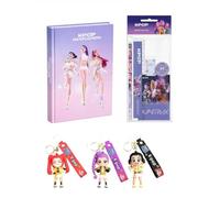 PRESTIGE & DELUXE Agenda scolaire K pop Idols Stars Rumi Mira Zoey | Anime | Version rose 2026-2027 F.to Standard 18 x 14 cm + set écriture et porte-clés K pop