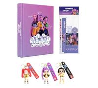 PRESTIGE & DELUXE Agenda scolaire K pop Idols Stars Rumi Mira Zoey | Personnages Anime | Version fuchsia 2026-2027 F.to Standard 18 x 14 cm + Set d'écriture K pop et porte-clés personnage K pop