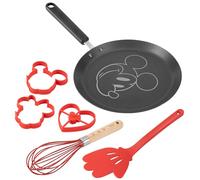 PRESTIGE Disney Lot de 3 moules à crêpes et ustensiles de cuisine Rouge/gris 24 cm
