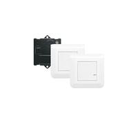 Prêt à poser Mosaic - Va-et-vient sans fil - 1 micromodule et 2 commandes sans fil - Blanc blanc G