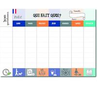 Prêt! Calendrier Hebdomadaire Familial A3 à Remplir, Bleu, 29,7 x 42 cm | Planning Mural Organisation, 8 Cases de Tâches Quotidiennes, Tableau Semainier Personnalisable, Papier Cartonné