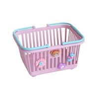 Pretend Play Storage Basket - Shopping Grocery Basket, 4 Adornments | Cartoon for Boys, Girls, Home, School, Classroom, Study Room, Playroom, Nursery, Children's Room, Bedroom, Bathro