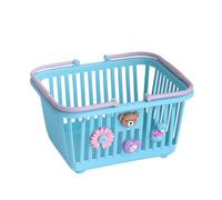 Pretend Play Storage Basket - Shopping Grocery Basket, 4 Adornments | Cartoon for Boys, Girls, Home, School, Classroom, Study Room, Playroom, Nursery, Children's Room, Bedroom, Bathro