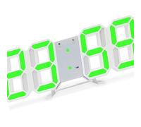 Pretfy Horloge Murale LED 3D, Design Minimaliste, Réveil Numérique, pour la Maison et Le Bureau, Utilisation Décorative, Matière Plastique (#2)