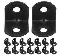 PRETYZOOM 100 Pièces Équerres de Renfort D'angle en Fer Noir, Support Étagère Angle de L Vis, Stabilité Renforcée pour Organisation Bureau et Maison