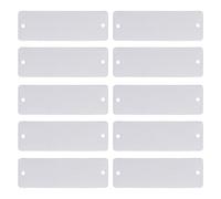 PRETYZOOM 10pcs Plaques Signalétiques en Acier Inoxydable Rectangulaires Trou Pré-percé et Bords Lisses pour Usage Créatif et Industriel