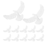 PRETYZOOM 12 Pièces Ornement de Paix Colombe Blanche en Plastique, Décoration D'oiseau Suspendu Élégante et Facile à Accrocher pour Occasions Spéciales et Jardin