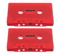 PRETYZOOM 2 Pièces Cassette Vide Décorative Rouge Rétro Ornement sans Noyau pour Décoration de Fête à Thème Musique Pop et Accessoires Créatifs